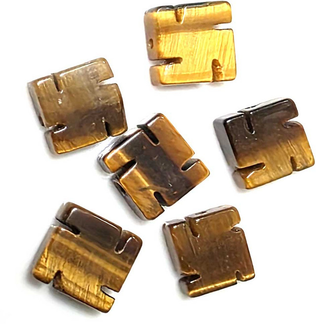 Bead 팔찌원석 불교 만자 팬던트 한팩 원석선택, 만자 호안석 (6개)