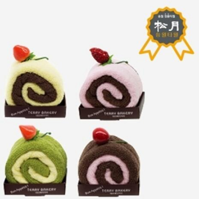 아트박스/송월타월 송월 베이커리 수건 롤 조각 케익 5장, 옵션선택, 초코(갈색) 5장