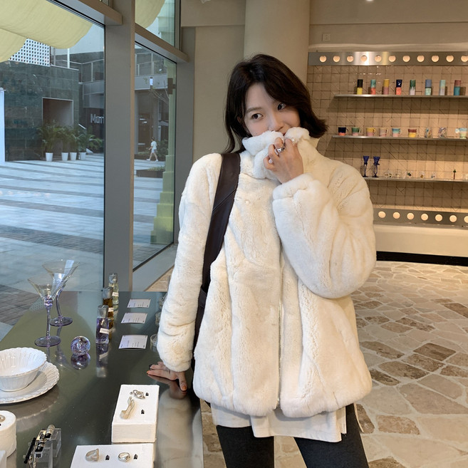 CBHV 여성 도톰 오버사이즈 양털 후리스 코트 울라이크 루즈핏 자켓