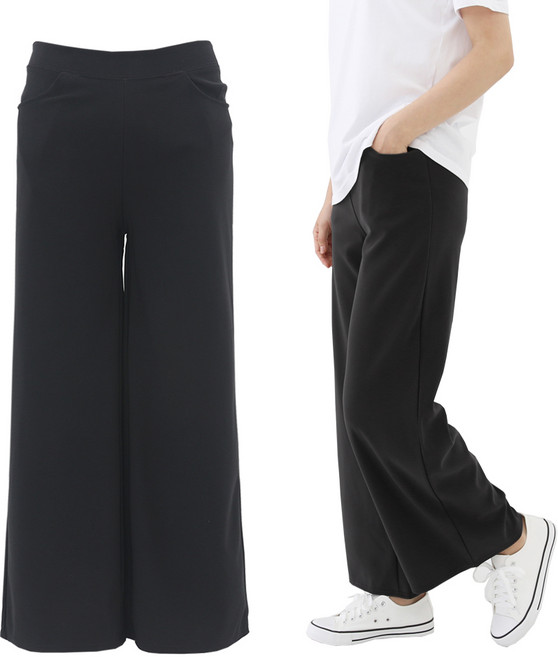마더스핏 여성 와이드 스판 밴딩 슬랙스 일자 통바지 빅사이즈