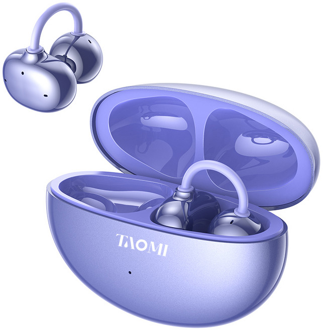 타오미 무선 V6.0 오픈형 블루투스 이어폰 귀걸이형, TM-Clip 26, 퍼플