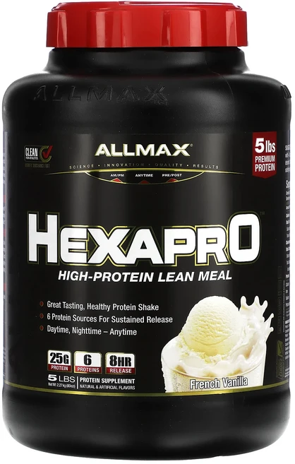 새해 건강을 선물하세요 ALLMAX Hexapro™ 고단백질 저지방 밀 프렌치 바닐라 맛 2.27kg(5lbs) 특별관리진행, 2.27kg, 1개 - 쿠팡