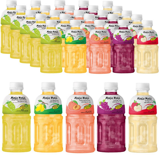 모구모구 인기5종 320ml 샤인머스켓 6개+망고 6개+복숭아 6개+포도 6개+사과 6개 (총30개) 어린이주스음료수과일, 30개