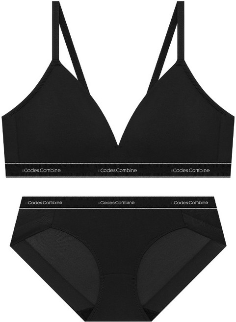 미니멀 에어로쿨 브라렛 햄팬티 세트_블랙