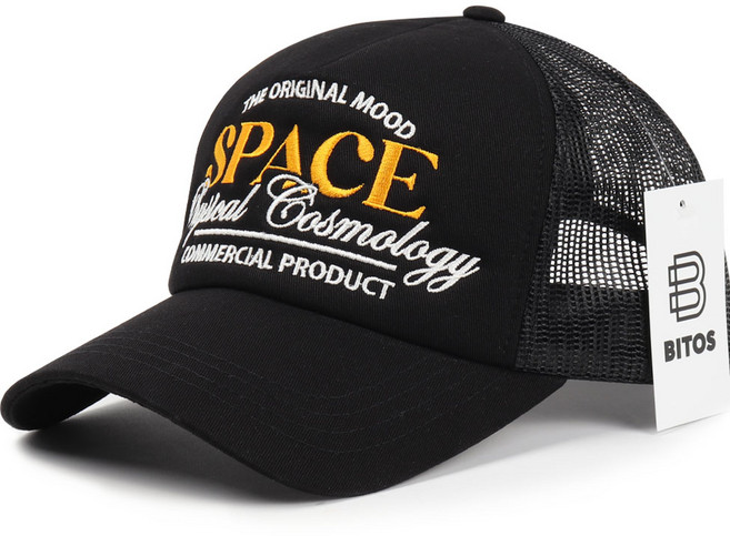 비토스 국내제작 SPACE 자수 메쉬캡 남자 여자 여름모자 물놀이모자