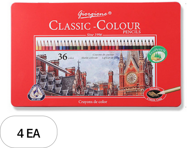 조르조네 클래식 삼각 그립 유성 색연필, 36색, 4세트