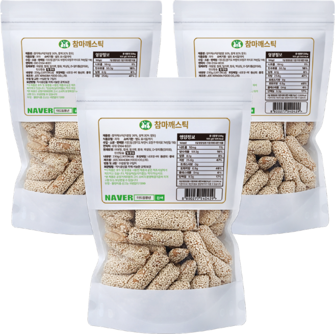 참마 깨스틱 비건 구운 간식 230g, 3개