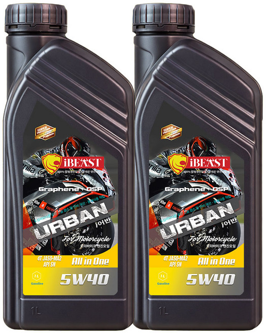 아이비스트 어반 5W40 4T MA2 올인원, 1L, 2개