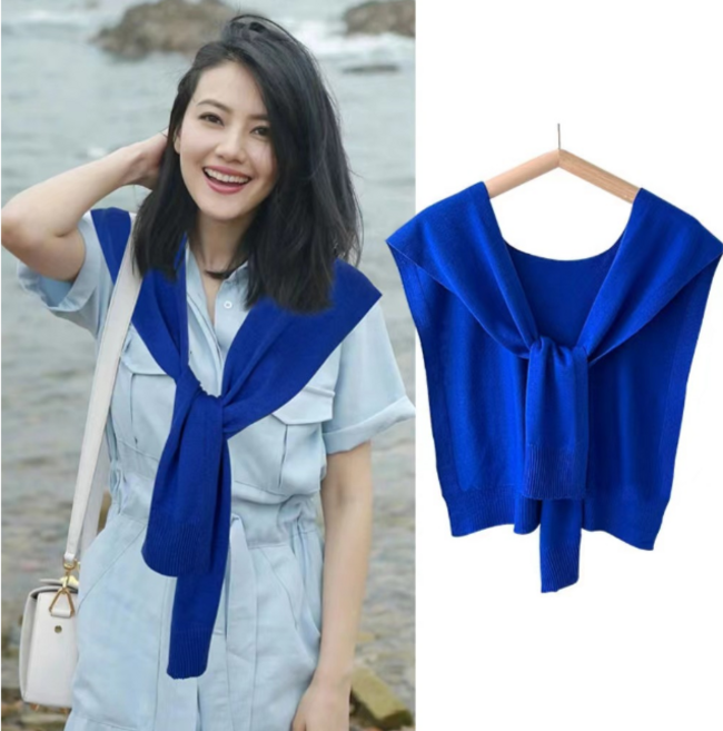 [엔젤디] 레저 페이크 가디건 어깨숄