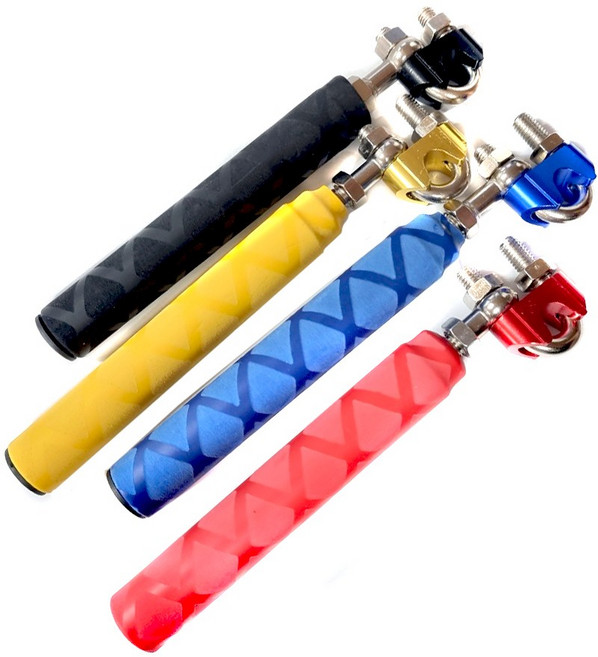 데일리쇼핑 오토바이 백미러 크로스바 핸들거치대 봉지걸이 멀티바 스쿠터, 1개, 블루