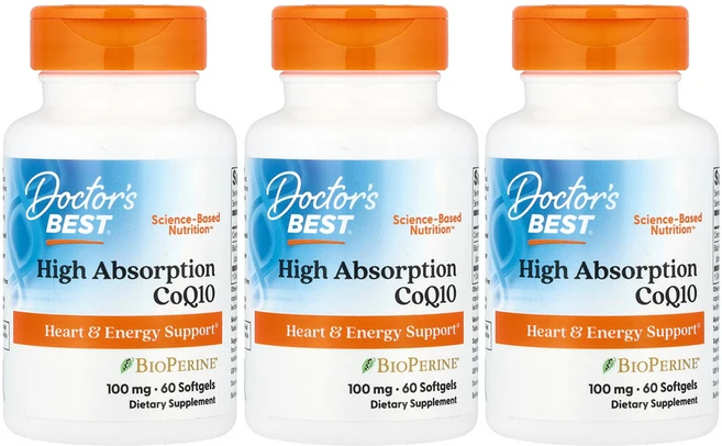 닥터스베스트 하이 앱솔션 CoQ10 100mg 소프트젤, 3개, 60개입, 60정 - 쿠팡