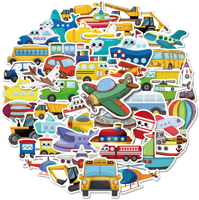 라온스티커 50매입 교통 방수스티커 세트, 1세트, 혼합(S21133)50P