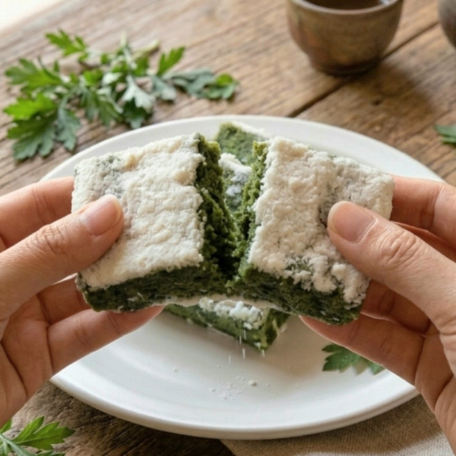 쑥설기 해풍 쑥백설기 눈꽃 쑥카스테라, 1세트, 1kg