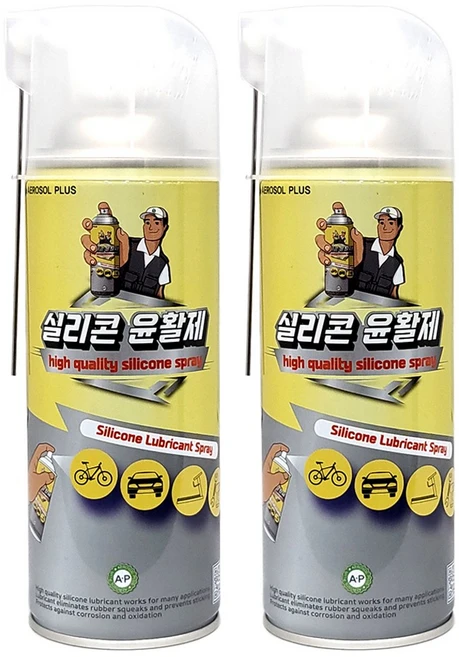 탁월한선택 자동차 실리콘 스프레이 윤활제, 2개, 420ml - 쿠팡
