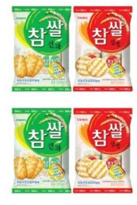 크라운제과 참쌀선과 115gx2개+참쌀설병 128gx2개 묶음, 1세트