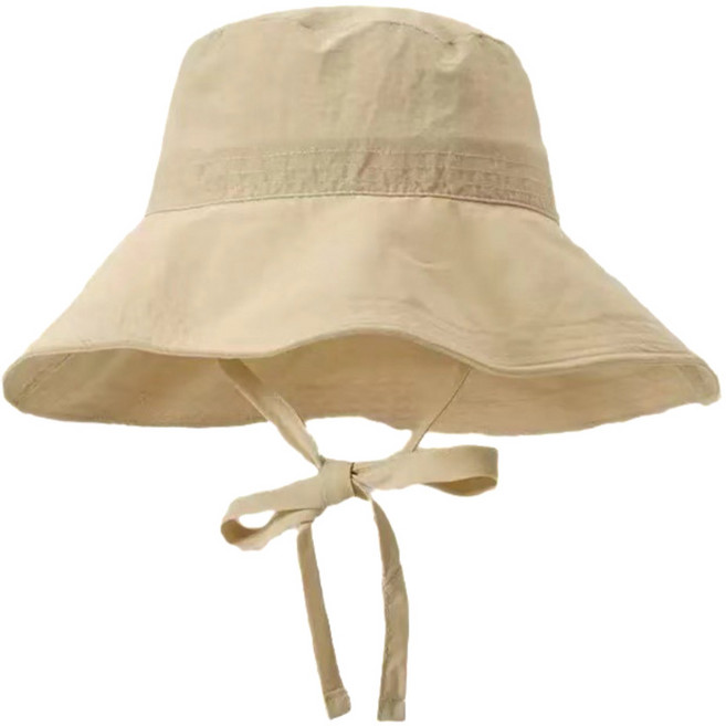 여성 여름 자외선차단 챙넓은 바스락 턱끈 벙거지 버킷햇
