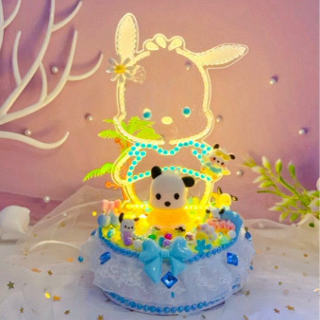 산리오 케이크 DIY 크림 데코 무드등 만들기 장난감 키즈 공예 SC41, 1개, 포차코