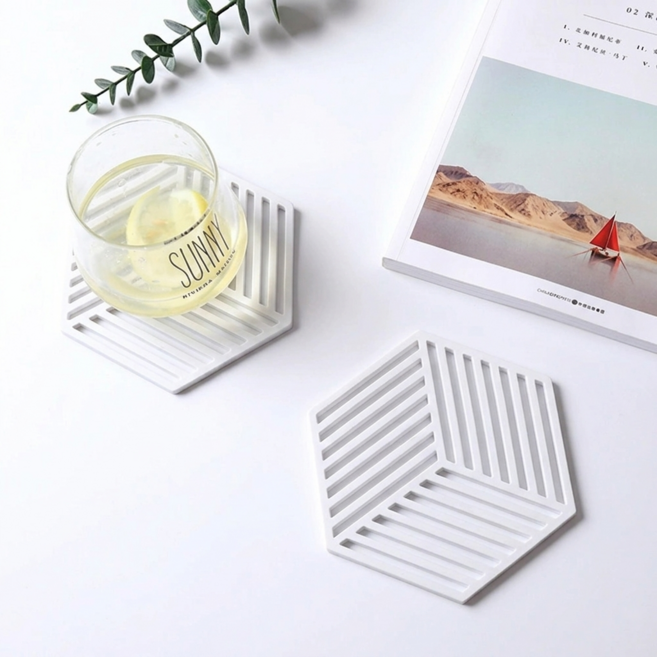 아바스 실리콘 냄비 받침 받침대, 화이트, 1개