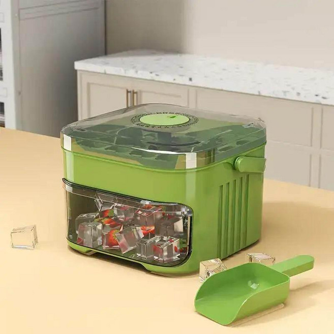 도리팝 돌얼음 과일얼음 가정용 소형 미니 제빙기 대용량 다기능 빠른 제빙 필름, 기본 색상, 그린 단층