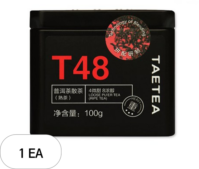 대익차 보이차 산차 T48 숙차, 100g, 1개입, 1개
