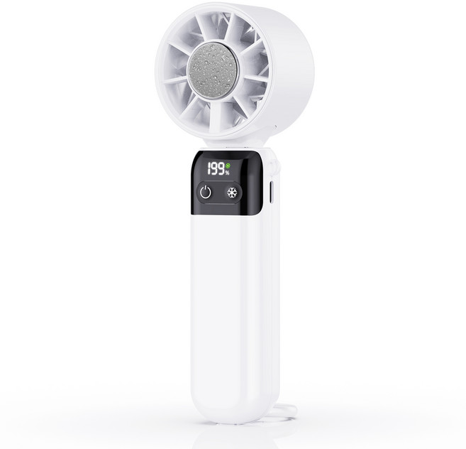 SUNGOD 휴대용 선풍기 미니 무선 손 냉각 199단 아이스 터보 MAX 급속 냉각 에어건 F9, 화이트