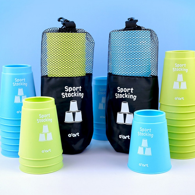 오아트 스포츠 스태킹 컵 2종 택1 레크레이션 스피드 게임 KC인증, 1개, 연두