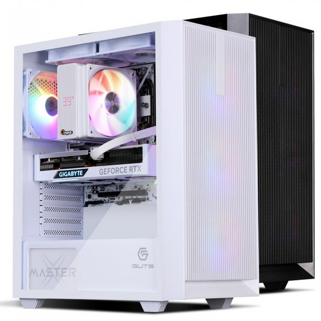 몬스타 가츠 Y326 RGB 강화유리 (화이트) 미들타워 컴퓨터 PC 케이스, 1개, 단일모델