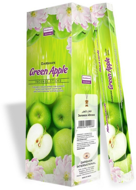다르샨 인센스스틱 6팩 세트 120개입, 그린애플