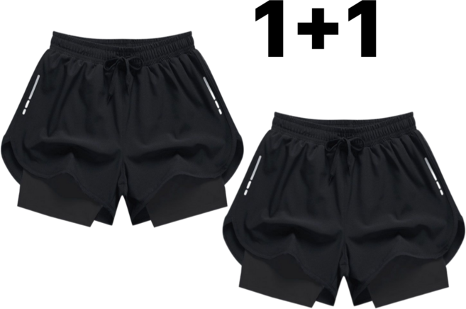 올리즌 남자 투인원 레깅스 반바지 2종세트