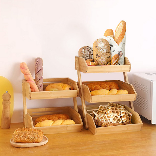 원목 베이커리 쿠키 선반 진열대 디저트 빵 트레이 2단 3단