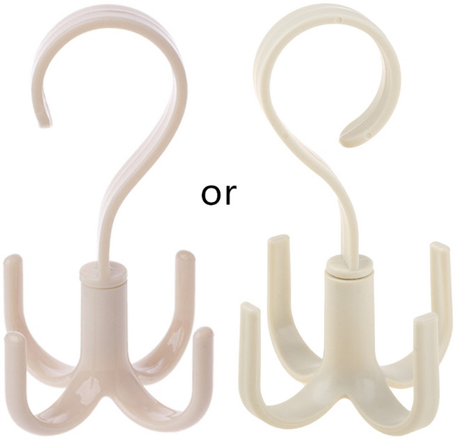 360 Degree Rotating Belt Hanger Scarf Tie Rack Holder Hook Closet Organizer, 베이지, 1개