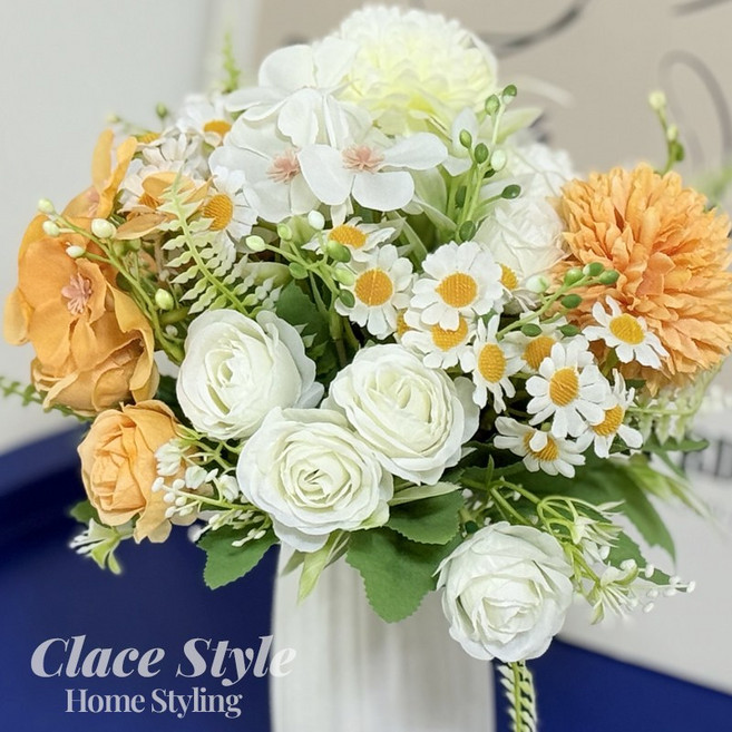 클레이스 장미 국화 부케, 1개, 오렌지꽃다발