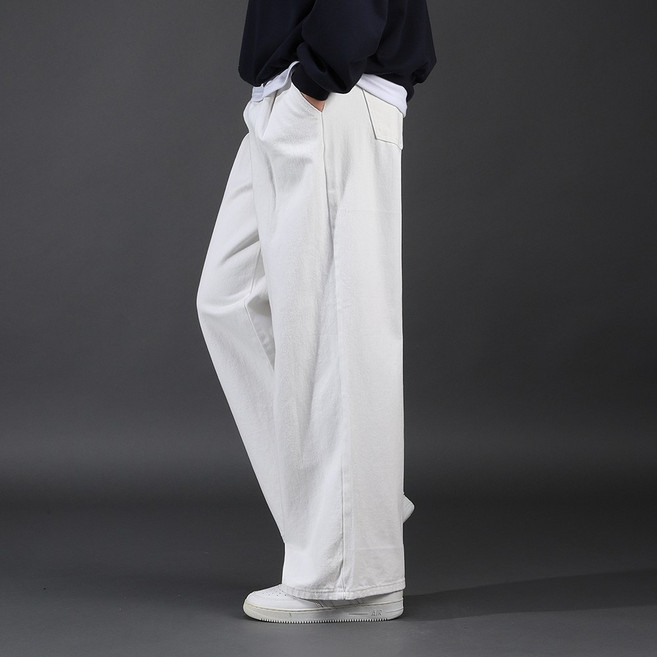 후앙스 데일리 3기장 허리스트랩 앞투턱 와이드 코튼 팬츠 GZCP-5206