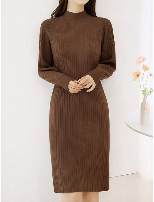 모리스커밍홈 반목 세로골지 니트 원피스 M2602OP601A