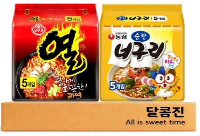 [달콤진] 열라면 5P + 순한너구리 5P, 1세트