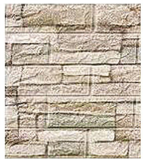 풀바른벽지 셀프 도배 접착식 폼 단열 벽지 작은 조각 3d 입체벽지 35*38.5/35*35cm, 크림 같은 흰색 35*38.5cm [복고풍 벽돌 패턴], 두께 3mm [5 개]