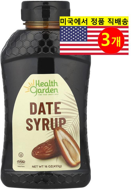 Health Garden 달콤한 에너지 감미료 오가닉 대추야자 시럽 453g 1개, 3개