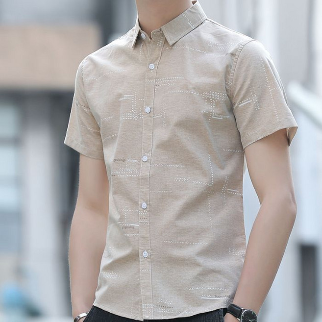 川月商行 夏季潮流男士短袖襯衫 薄款上衣 抗皺通勤男裝