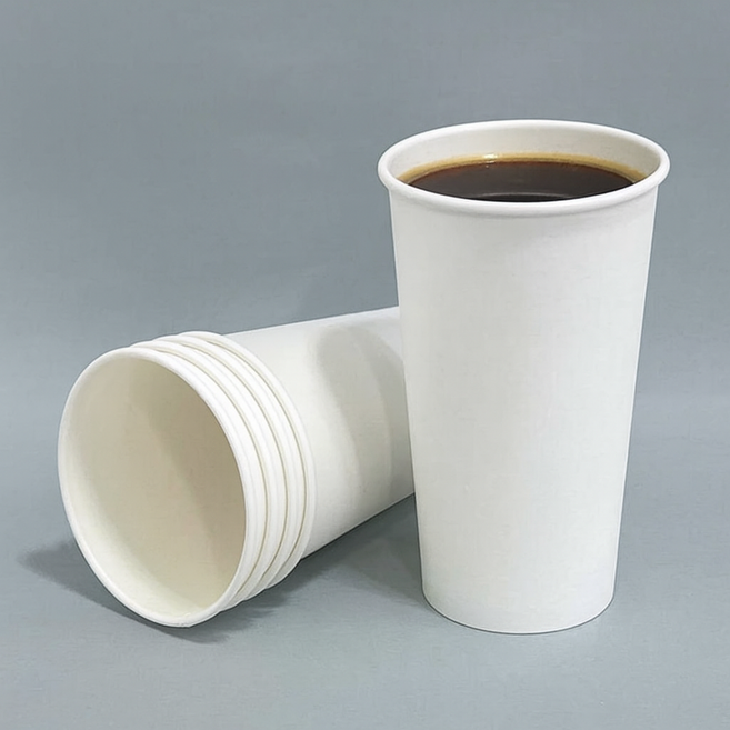 눈꽃나무 국내산 20온스 종이컵 테이크아웃컵 일회용 큰 두꺼운, 100개