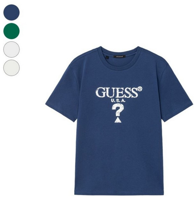 [백화점 정품] 게스 진 남성 발포 무테 삼각 반팔 티셔츠(MQ2K8435)