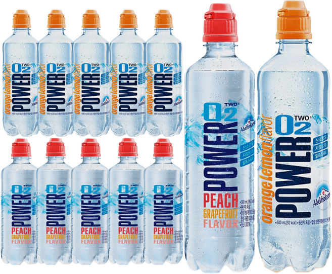 [안녕골목마켓] 파워오투500ml_2종세트 오렌지레몬6개+복숭아자몽6개, 1개, 500ml