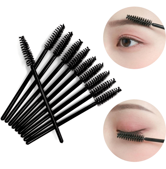 레인보우캣 눈썹 스크류 브러시 속눈썹 정리 마스카라 브러쉬, 50개, 블랙