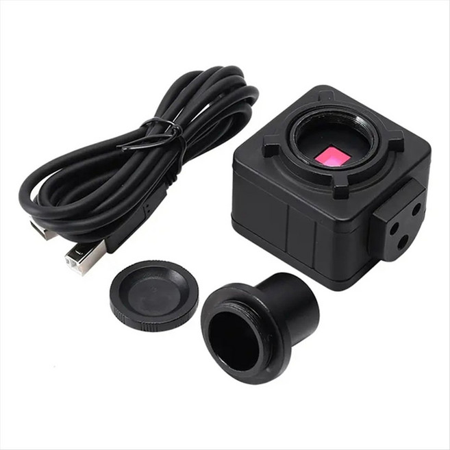 5MP CMOS 현미경 USB 카메라 디지털 전자 접안 렌즈 무료 드라이버 고해상도 현미경 산업용 카메라, 검은색