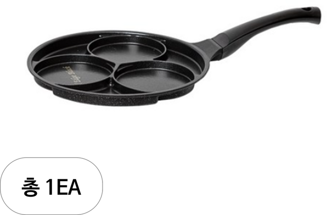 퀸센스 프리미엄 엣지블랙 인덕션 에그팬, 24cm, 1개