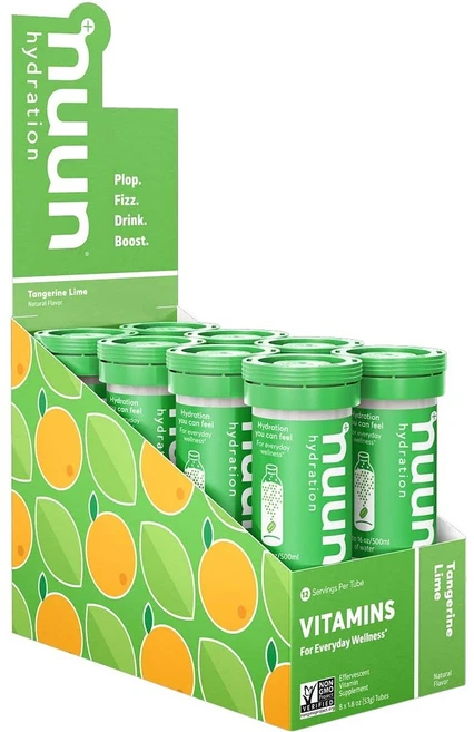 Nuun 눈 비타민 전해질 드링크 발포정 탠저린 라임 12정 8팩 - 쿠팡