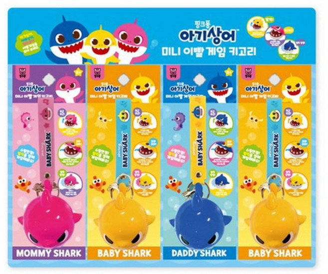 핑크퐁 아기상어 미니 이빨게임 키고리 4종세트 핑크퐁 이빨게임 어린이 생일 선물 어린이날 선물 추천 크리스마스 선물, 1개