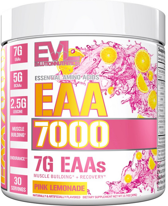 EVLUTIONNUTRITION EAA 7000 필수아미노산 핑크 레모네이드 맛, 1개, 309g