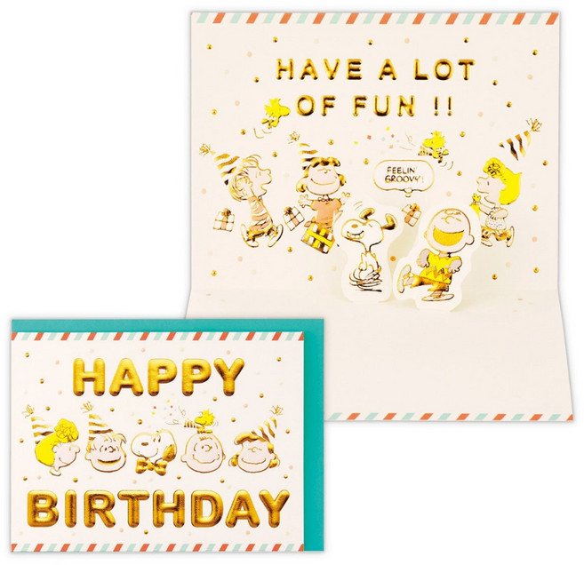 hallmark 史努比 Snoopy 燙金立體生日卡片, 1個