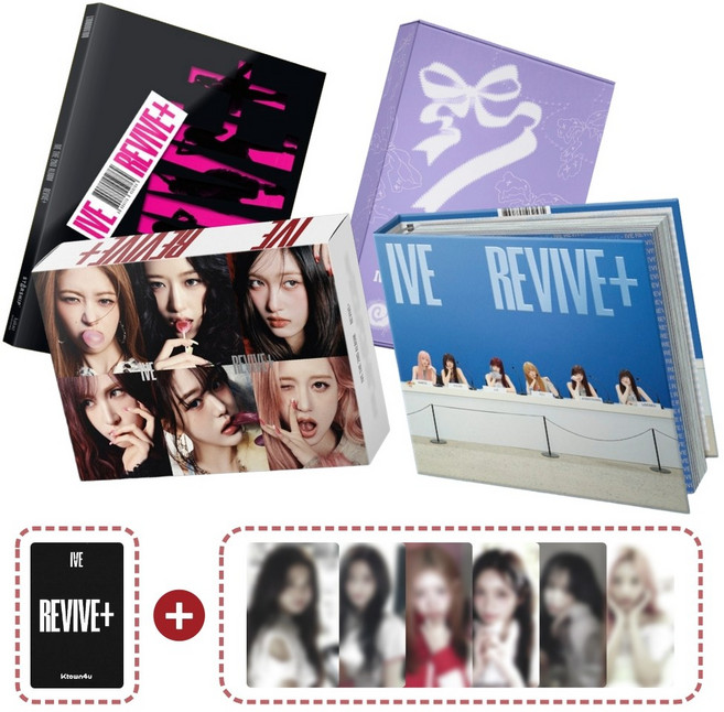 (4종세트+리바이브 찐포1장+멤버 6종포카) 아이브 앨범 IVE 정규2집 REVIVE+ 미공포 특전
