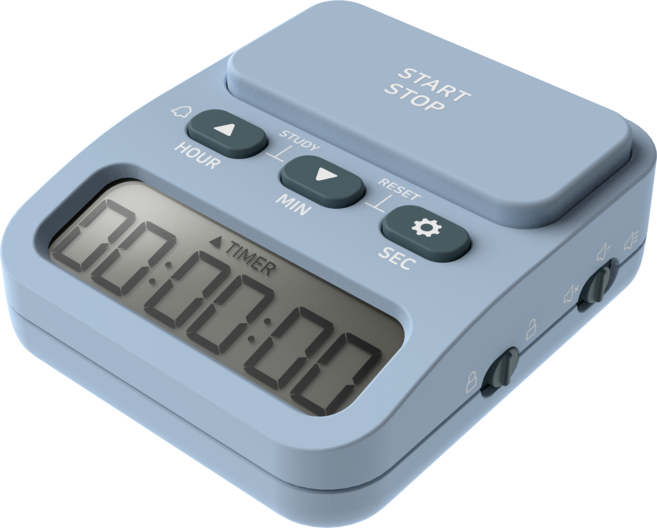 오더블유씨 스터디 타이머 OT1647T, 블루계열, 1개